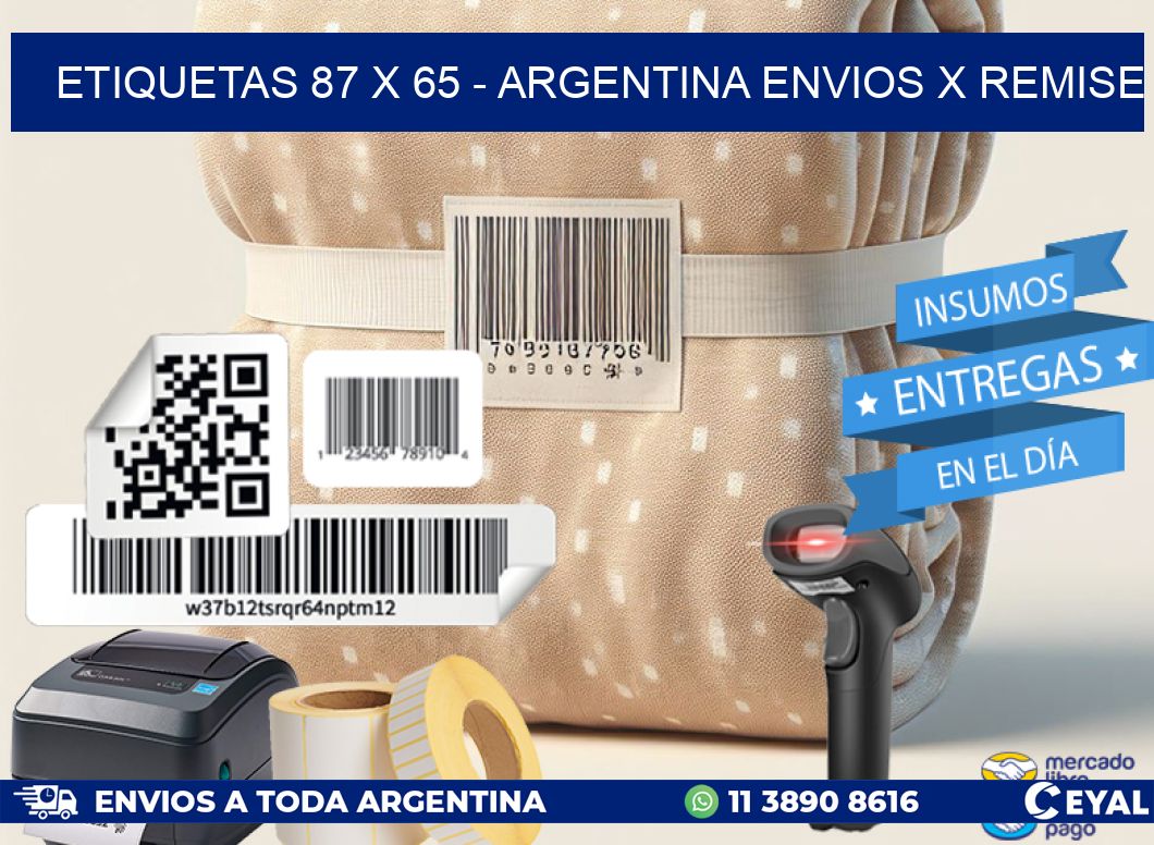 ETIQUETAS 87 x 65 - ARGENTINA ENVIOS X REMISE