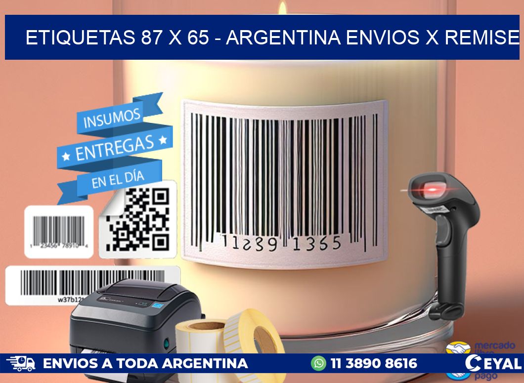 ETIQUETAS 87 x 65 - ARGENTINA ENVIOS X REMISE