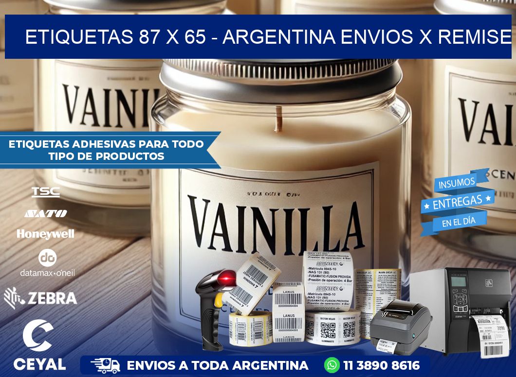ETIQUETAS 87 x 65 – ARGENTINA ENVIOS X REMISE