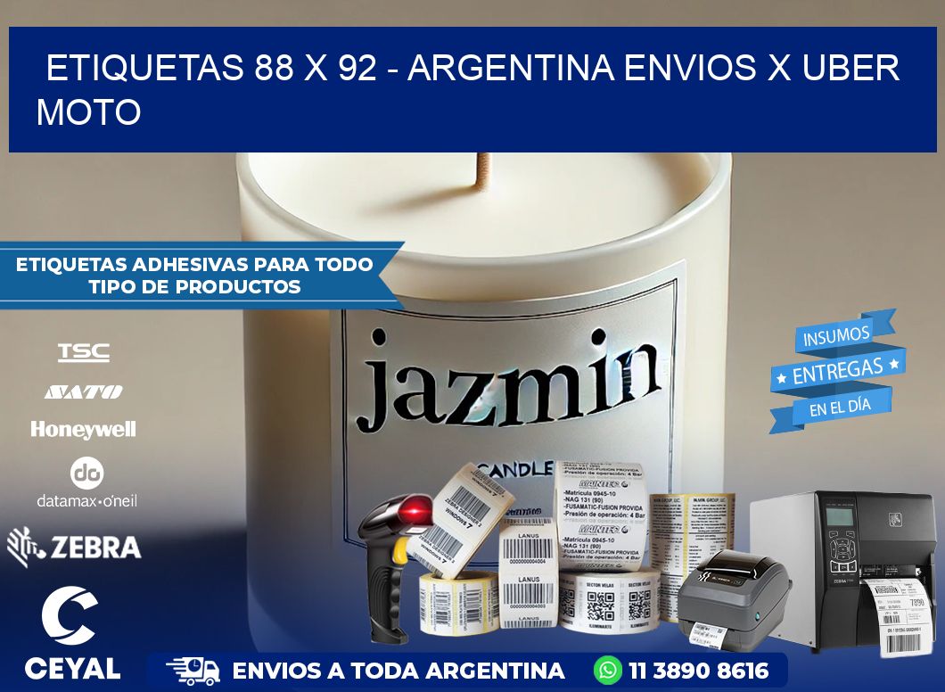 ETIQUETAS 88 x 92 – ARGENTINA ENVIOS X UBER MOTO