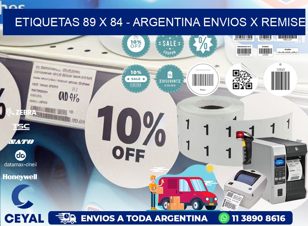 ETIQUETAS 89 x 84 - ARGENTINA ENVIOS X REMISE