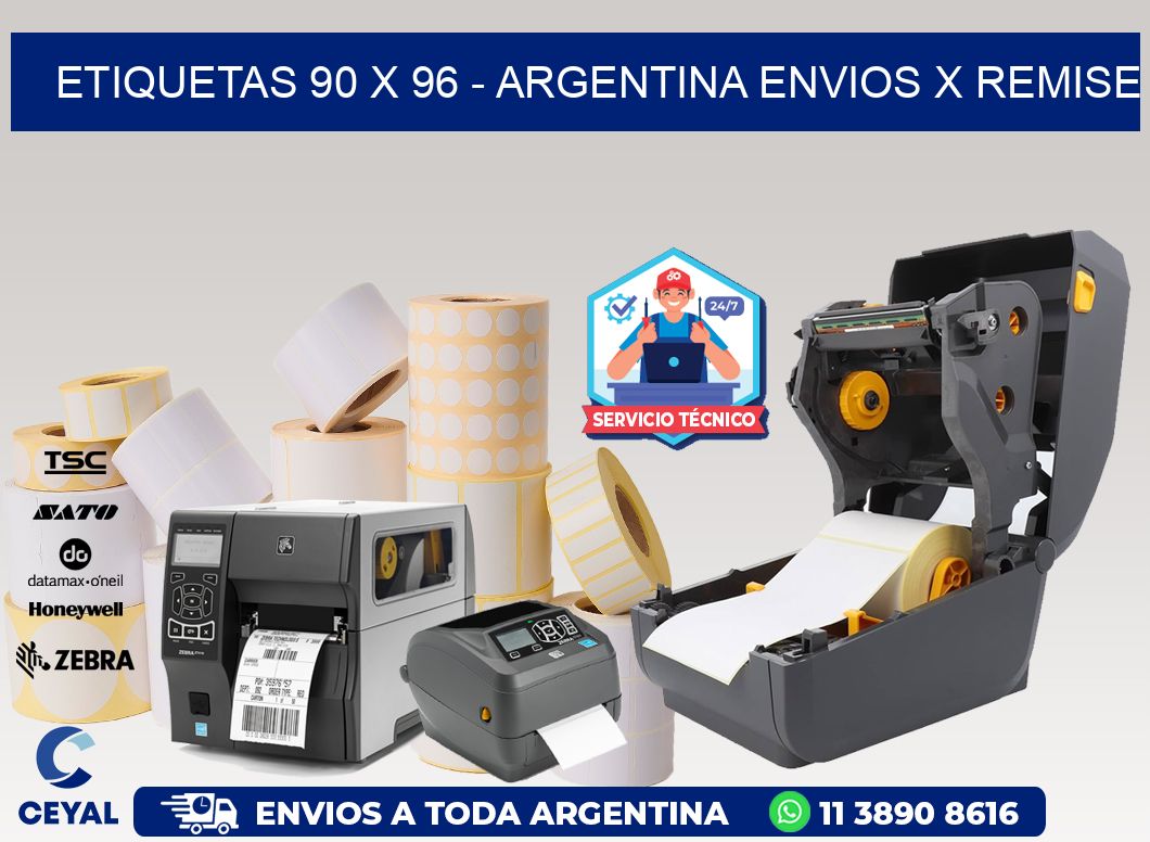 ETIQUETAS 90 x 96 - ARGENTINA ENVIOS X REMISE