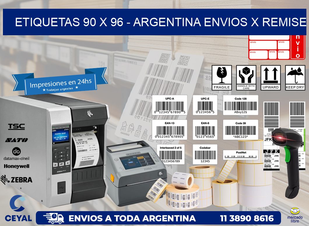 ETIQUETAS 90 x 96 – ARGENTINA ENVIOS X REMISE