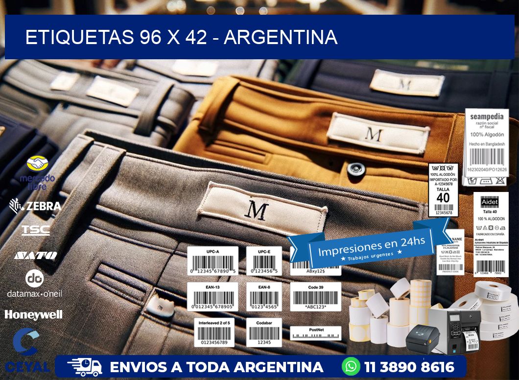 ETIQUETAS 96 x 42 - ARGENTINA
