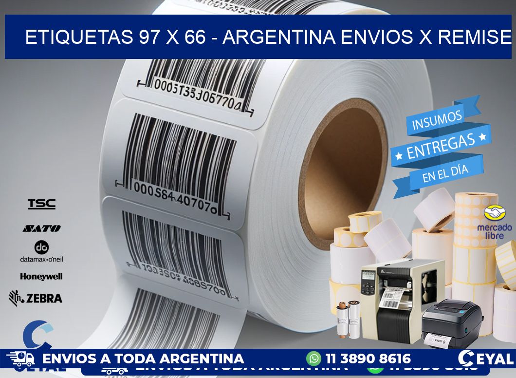 ETIQUETAS 97 x 66 - ARGENTINA ENVIOS X REMISE