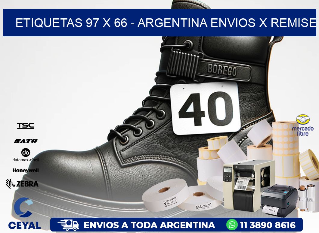 ETIQUETAS 97 x 66 - ARGENTINA ENVIOS X REMISE