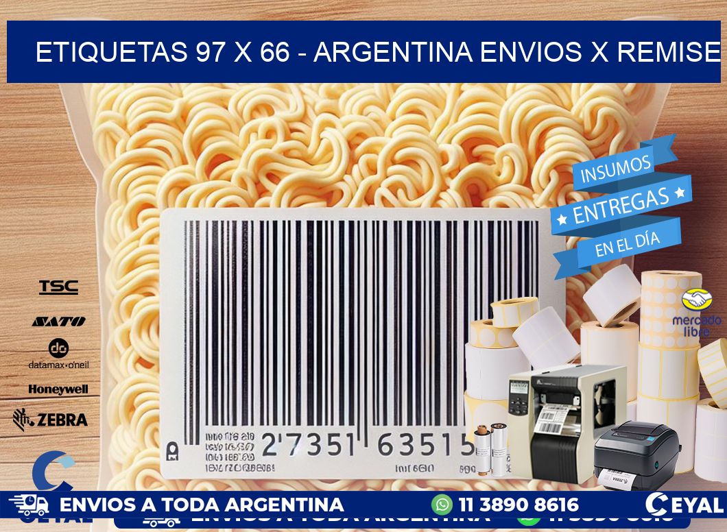 ETIQUETAS 97 x 66 - ARGENTINA ENVIOS X REMISE