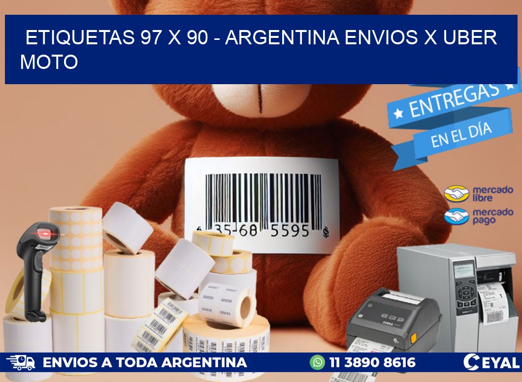 ETIQUETAS 97 x 90 - ARGENTINA ENVIOS X UBER MOTO