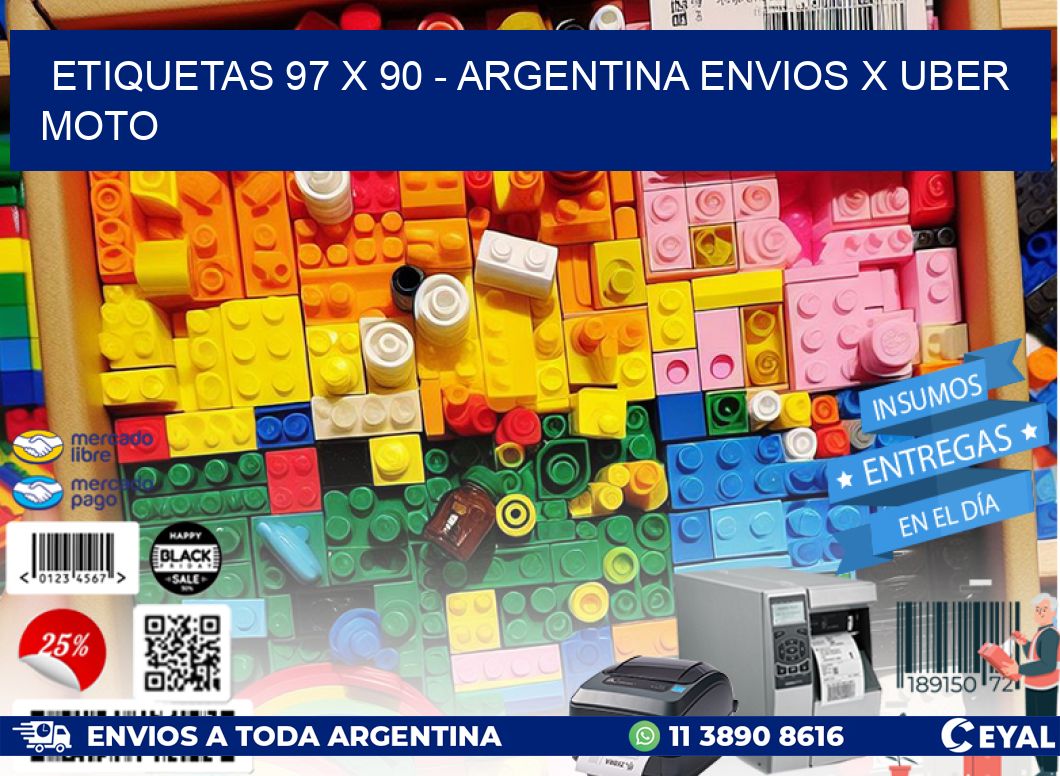 ETIQUETAS 97 x 90 – ARGENTINA ENVIOS X UBER MOTO