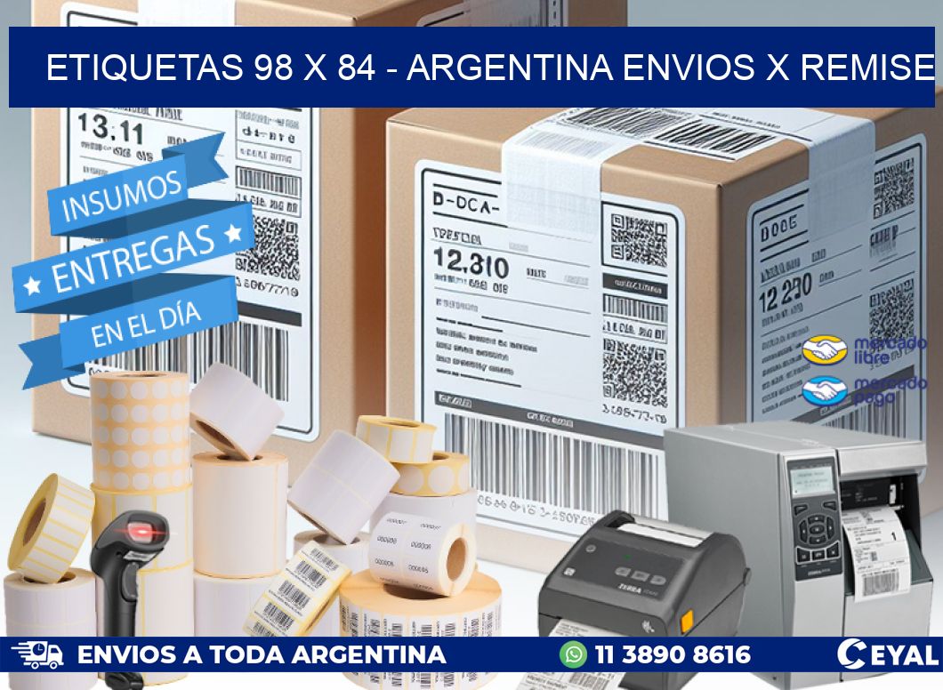 ETIQUETAS 98 x 84 – ARGENTINA ENVIOS X REMISE