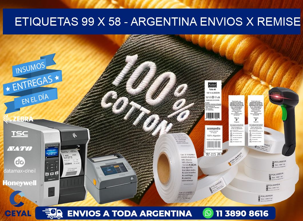 ETIQUETAS 99 x 58 - ARGENTINA ENVIOS X REMISE