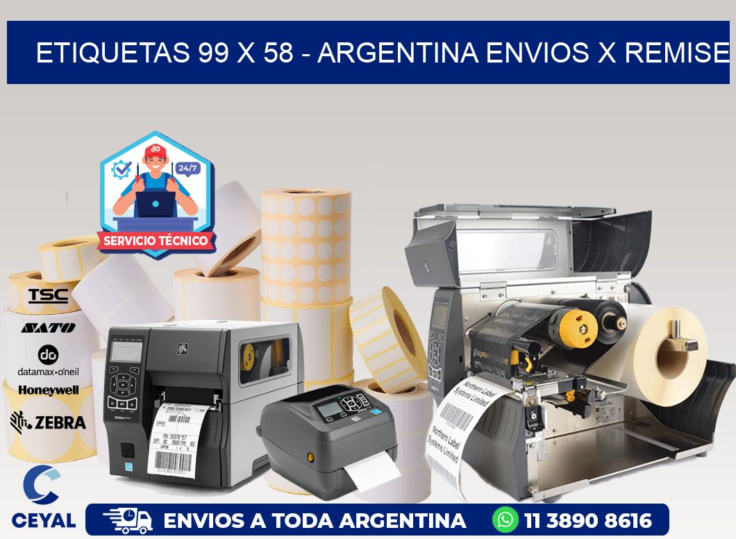ETIQUETAS 99 x 58 - ARGENTINA ENVIOS X REMISE