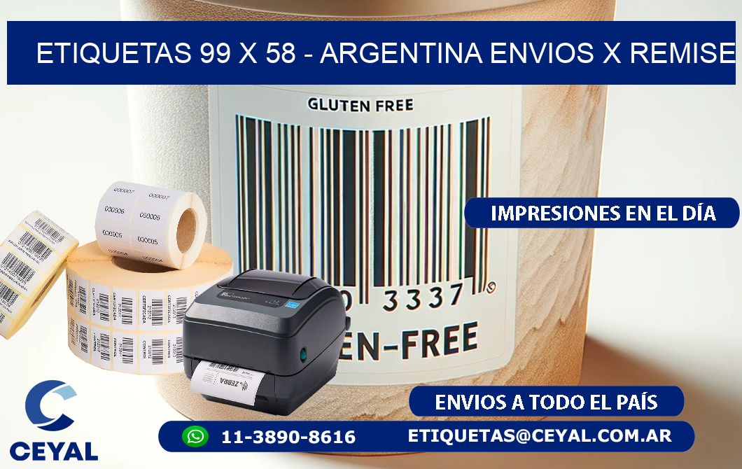 ETIQUETAS 99 x 58 - ARGENTINA ENVIOS X REMISE