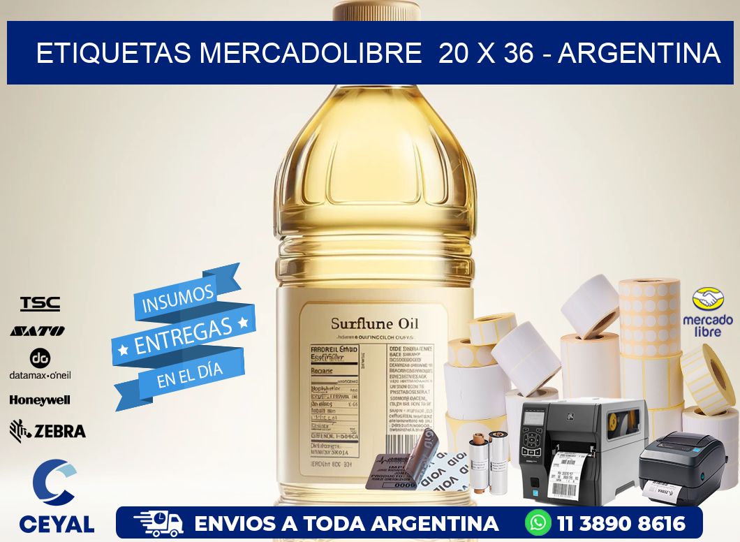 ETIQUETAS MERCADOLIBRE  20 x 36 - ARGENTINA