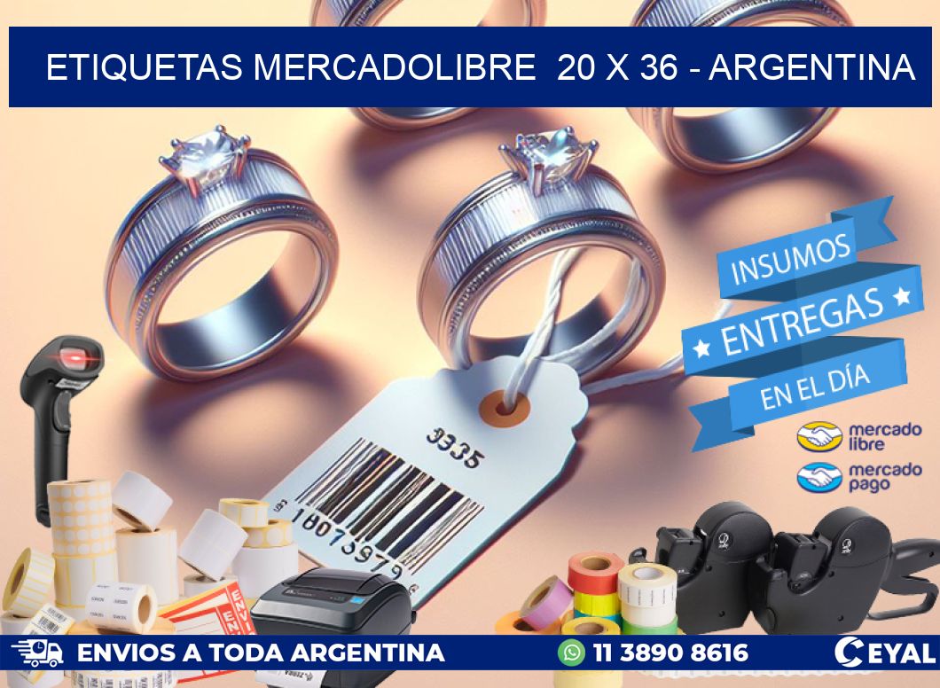 ETIQUETAS MERCADOLIBRE  20 x 36 - ARGENTINA