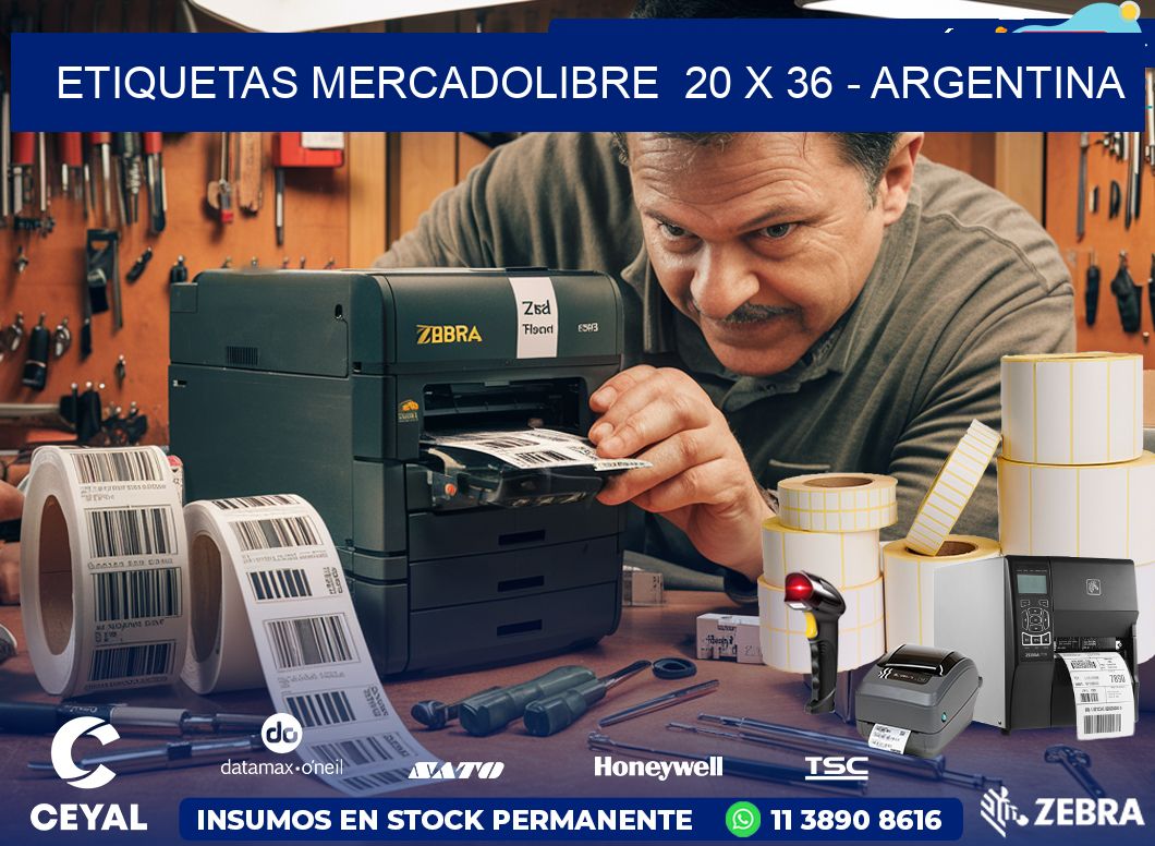 ETIQUETAS MERCADOLIBRE  20 x 36 - ARGENTINA