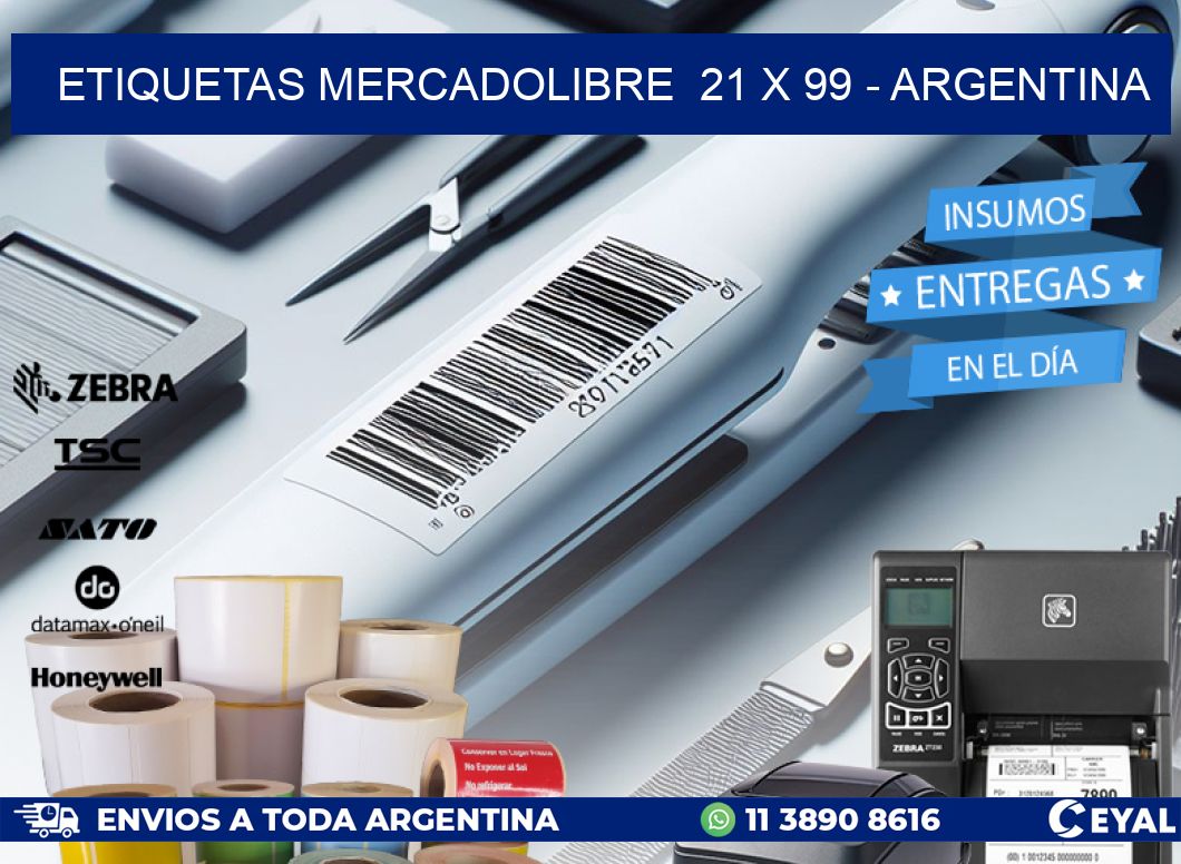 ETIQUETAS MERCADOLIBRE  21 x 99 - ARGENTINA