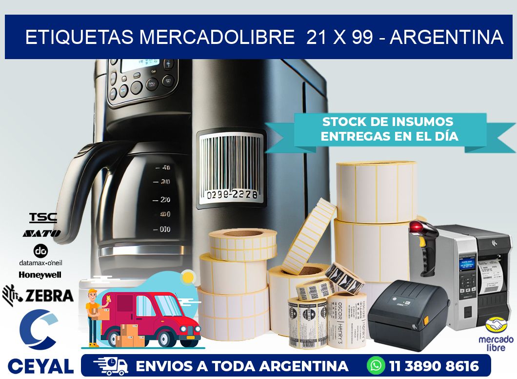 ETIQUETAS MERCADOLIBRE  21 x 99 – ARGENTINA