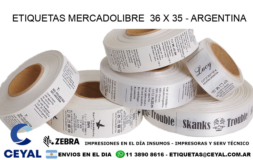 ETIQUETAS MERCADOLIBRE  36 x 35 - ARGENTINA
