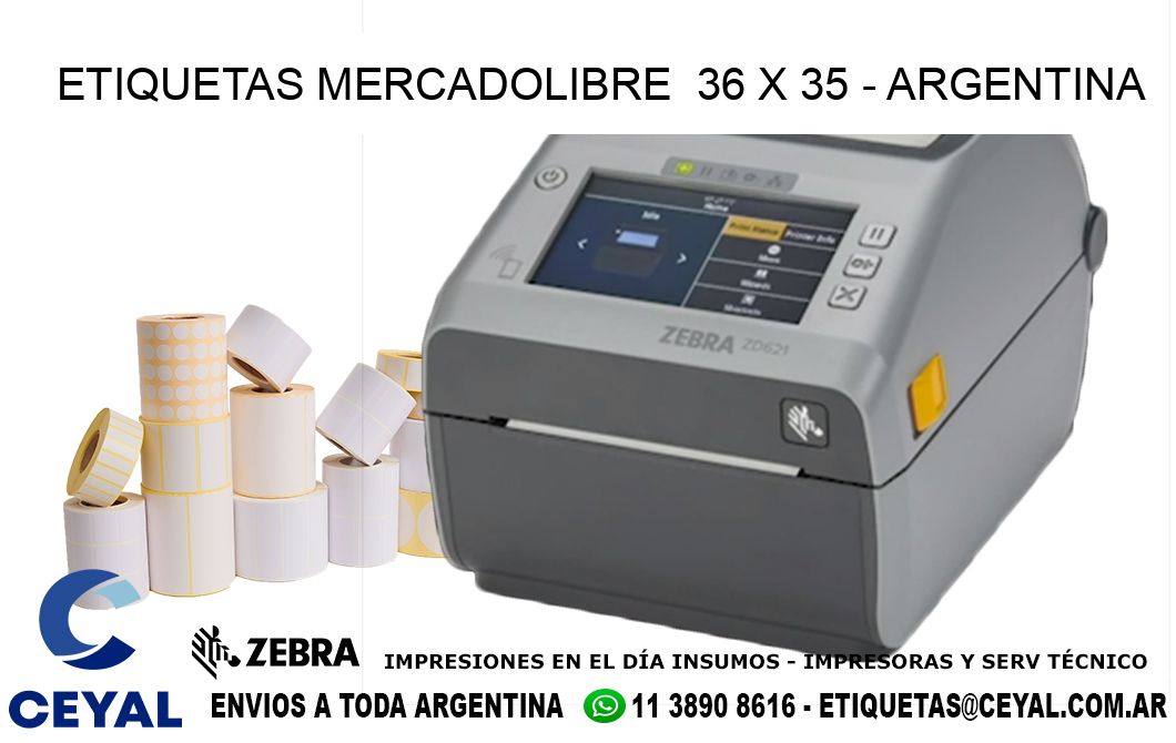 ETIQUETAS MERCADOLIBRE  36 x 35 - ARGENTINA