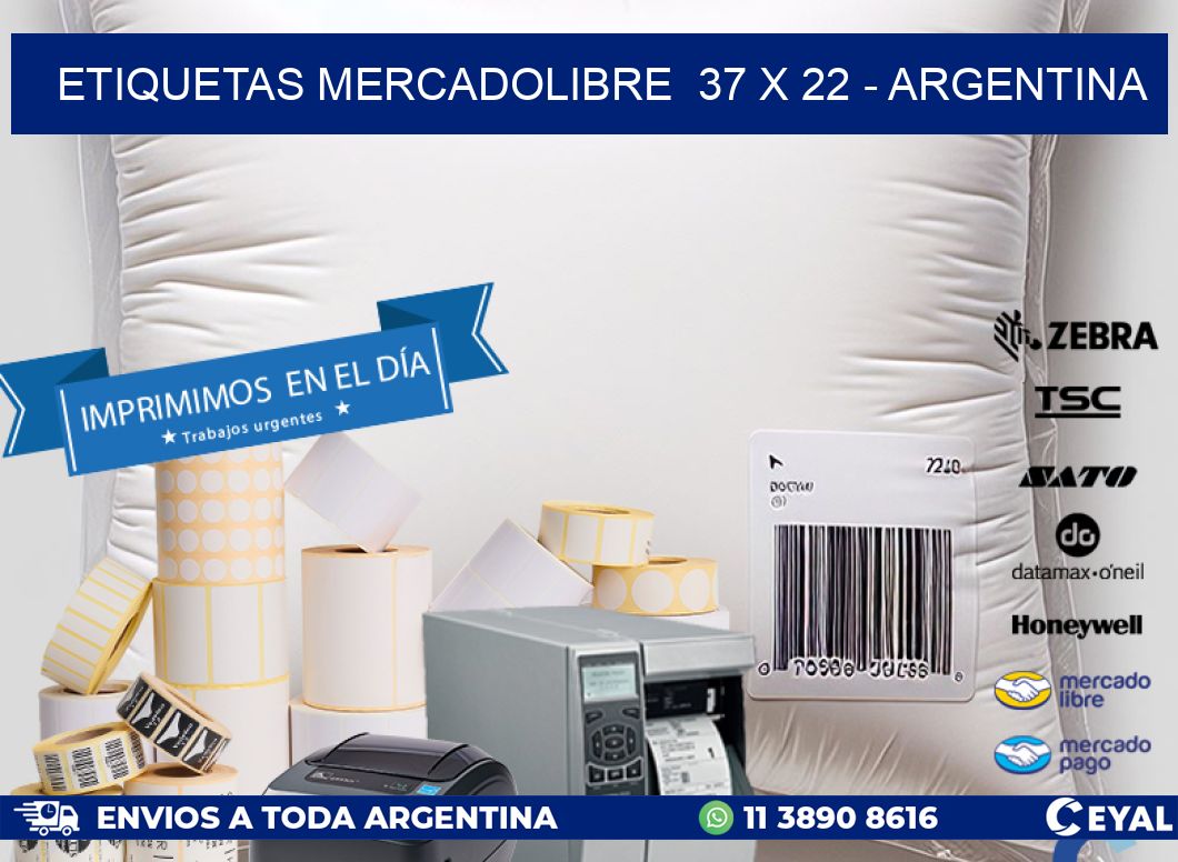 ETIQUETAS MERCADOLIBRE  37 x 22 - ARGENTINA