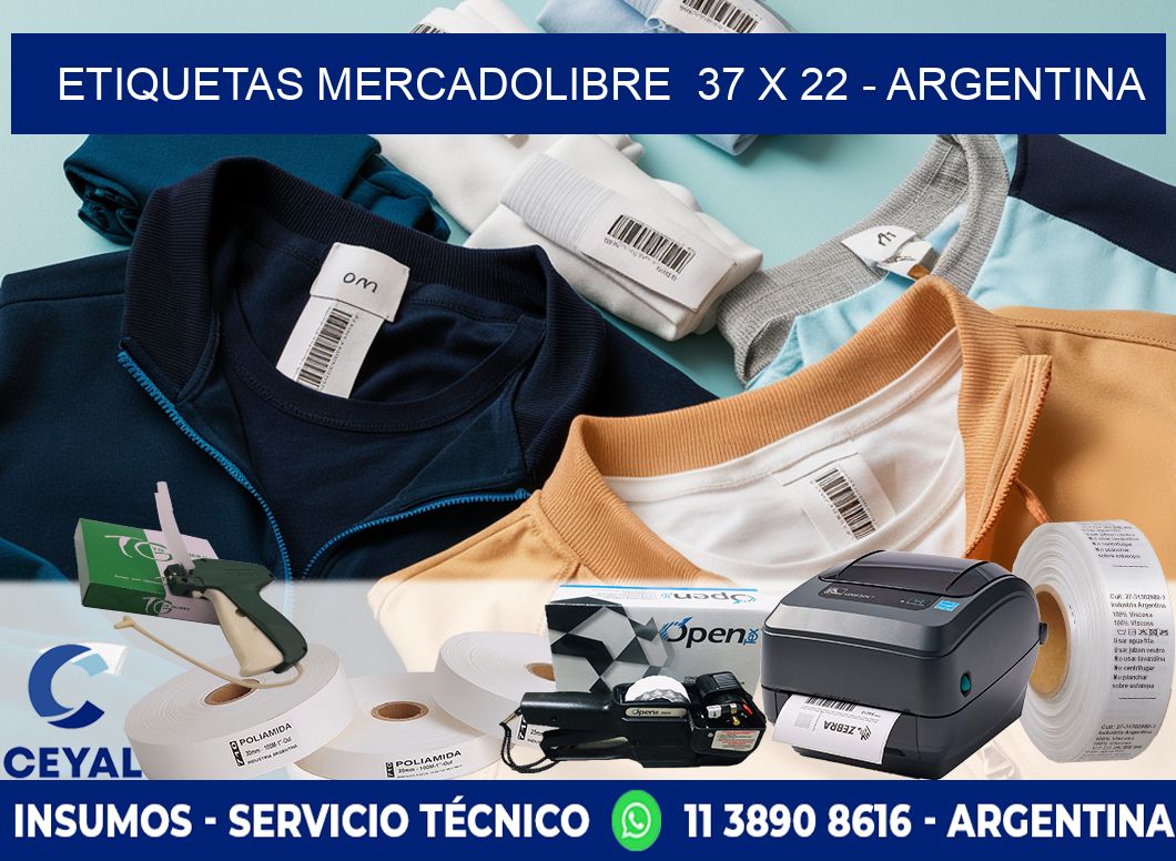 ETIQUETAS MERCADOLIBRE  37 x 22 - ARGENTINA