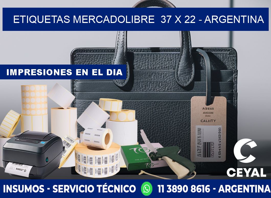 ETIQUETAS MERCADOLIBRE  37 x 22 - ARGENTINA