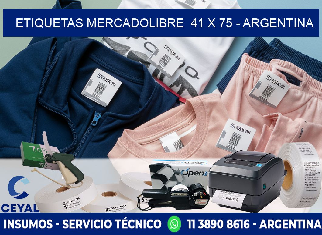 ETIQUETAS MERCADOLIBRE  41 x 75 - ARGENTINA