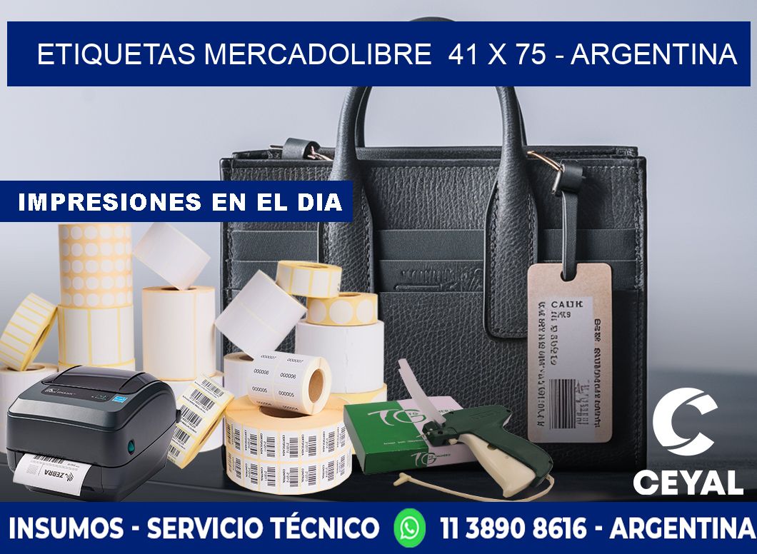 ETIQUETAS MERCADOLIBRE  41 x 75 - ARGENTINA