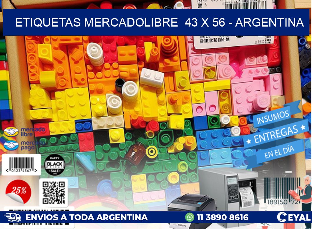 ETIQUETAS MERCADOLIBRE  43 x 56 - ARGENTINA
