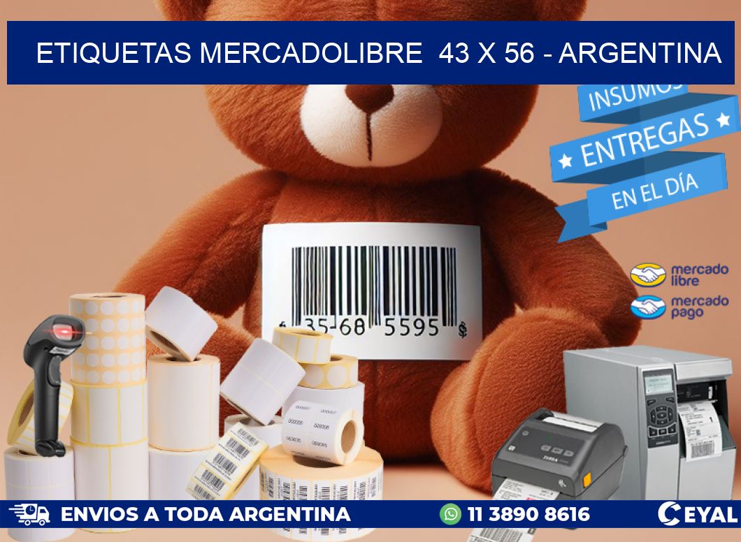ETIQUETAS MERCADOLIBRE  43 x 56 - ARGENTINA