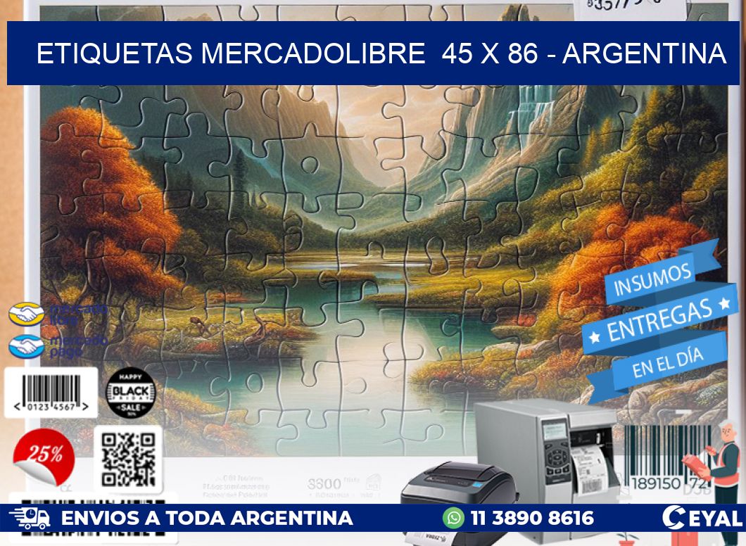 ETIQUETAS MERCADOLIBRE  45 x 86 – ARGENTINA