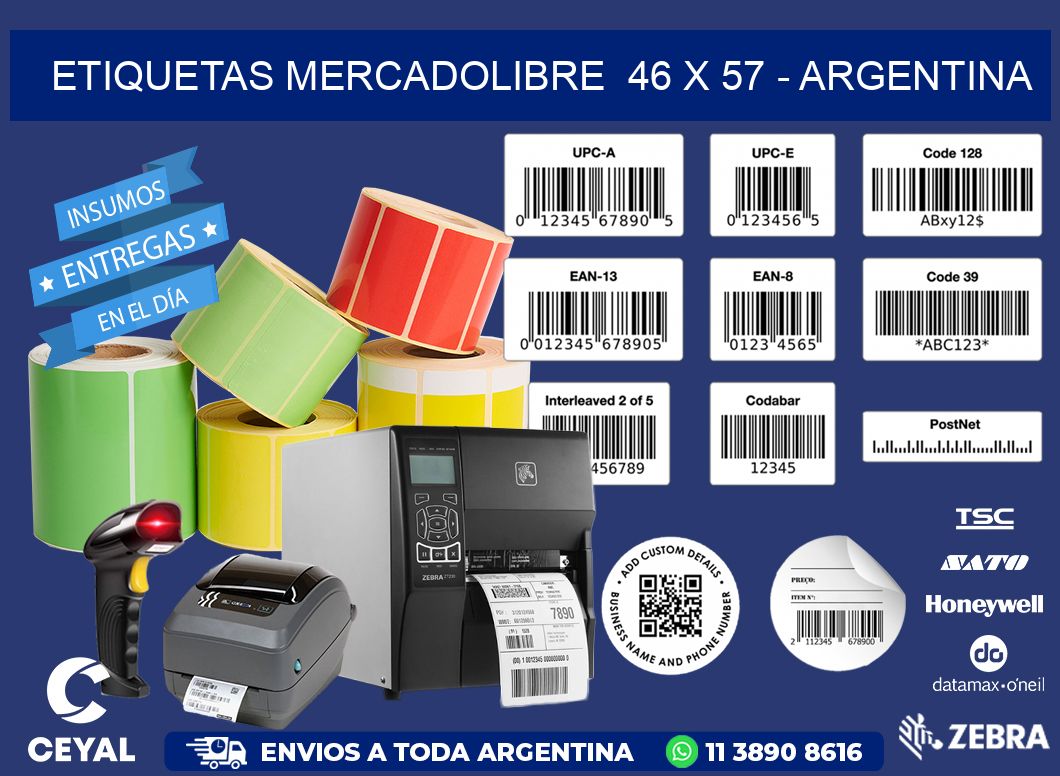 ETIQUETAS MERCADOLIBRE  46 x 57 - ARGENTINA