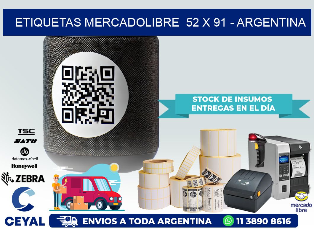 ETIQUETAS MERCADOLIBRE  52 x 91 – ARGENTINA