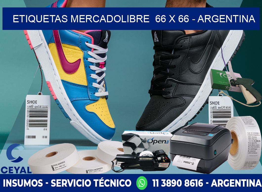 ETIQUETAS MERCADOLIBRE  66 x 66 - ARGENTINA