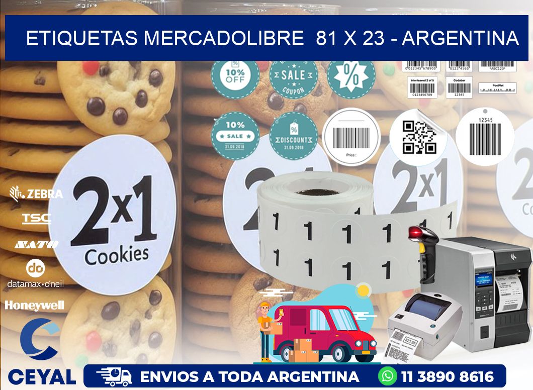 ETIQUETAS MERCADOLIBRE  81 x 23 - ARGENTINA