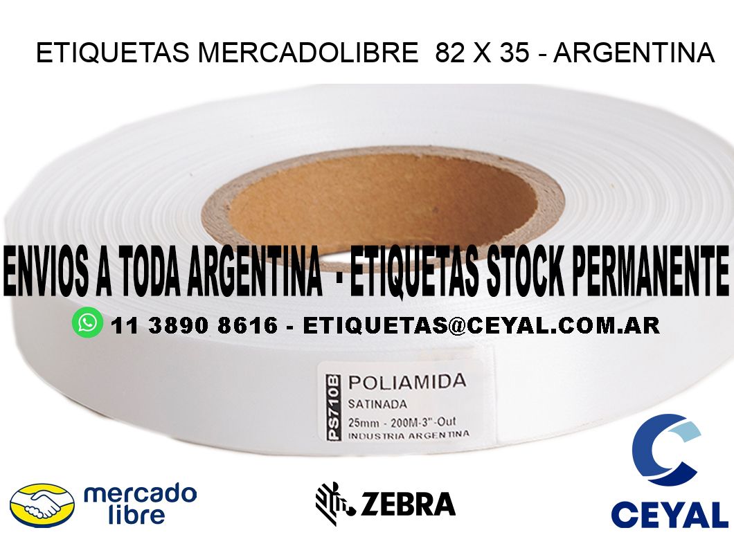 ETIQUETAS MERCADOLIBRE  82 x 35 - ARGENTINA