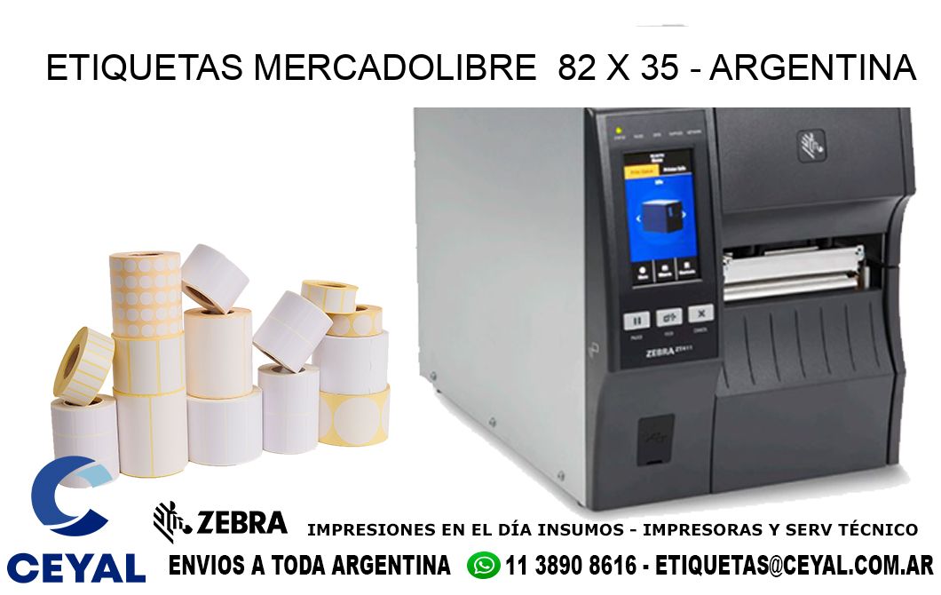 ETIQUETAS MERCADOLIBRE  82 x 35 - ARGENTINA