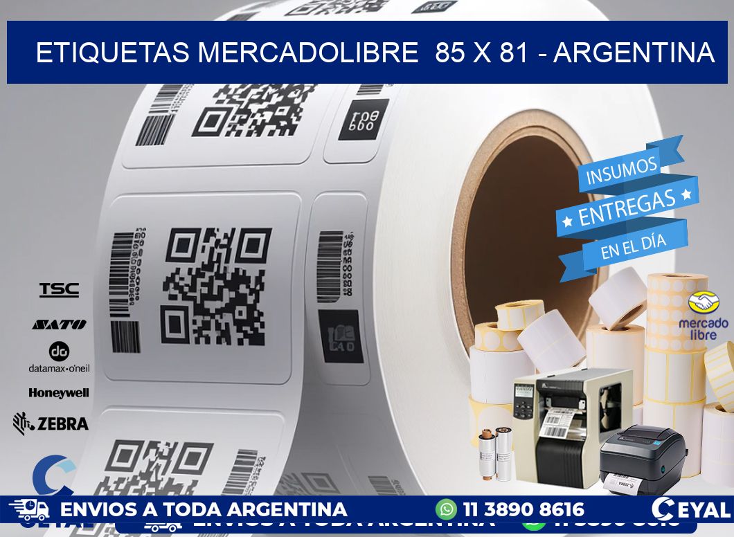 ETIQUETAS MERCADOLIBRE  85 x 81 - ARGENTINA