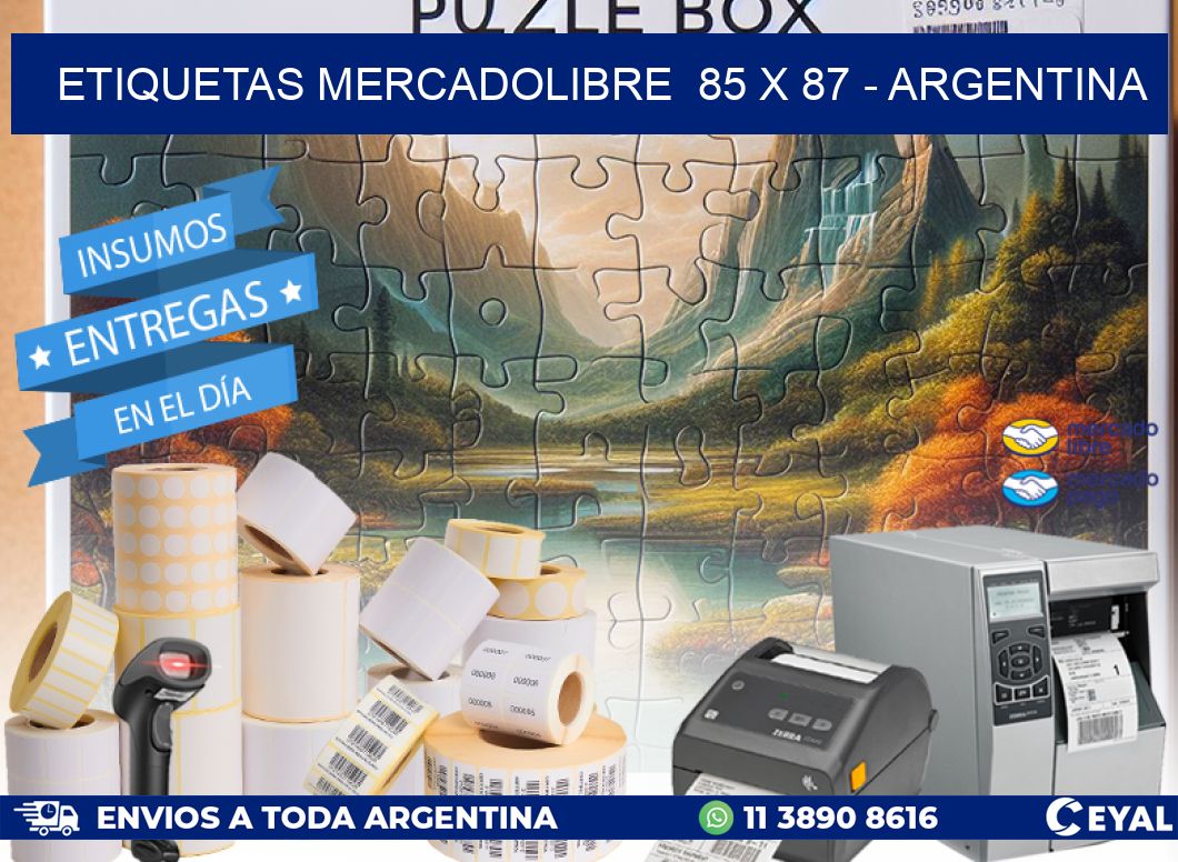 ETIQUETAS MERCADOLIBRE  85 x 87 - ARGENTINA