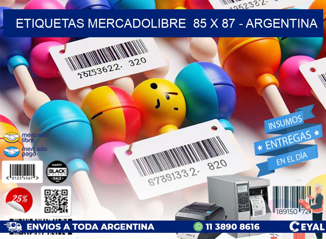 ETIQUETAS MERCADOLIBRE  85 x 87 - ARGENTINA