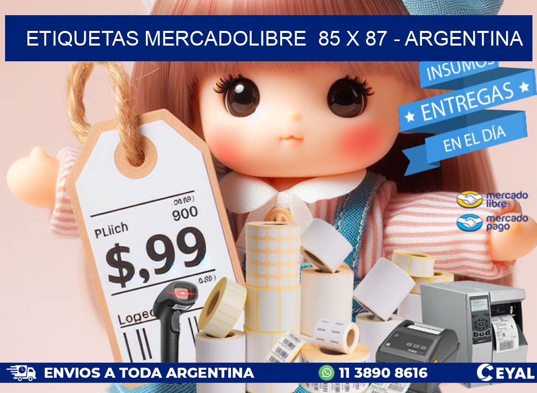 ETIQUETAS MERCADOLIBRE  85 x 87 - ARGENTINA