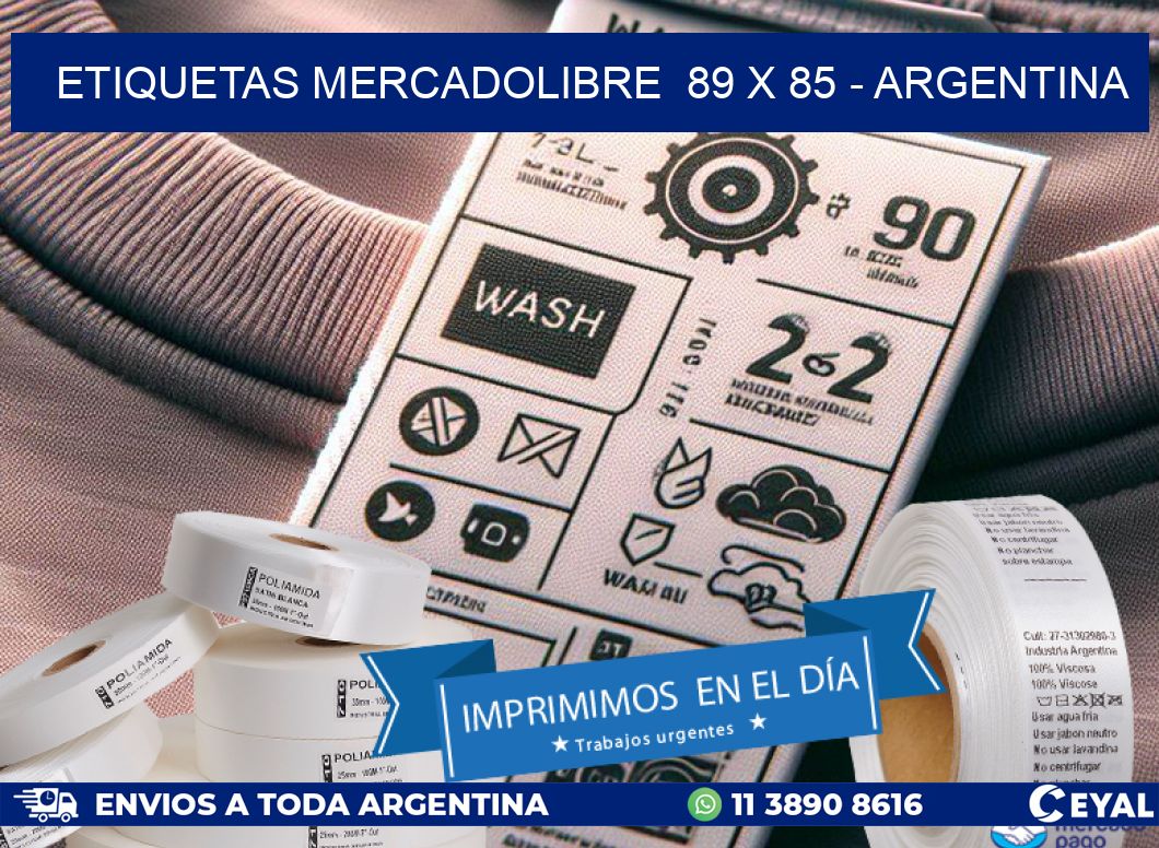 ETIQUETAS MERCADOLIBRE  89 x 85 - ARGENTINA