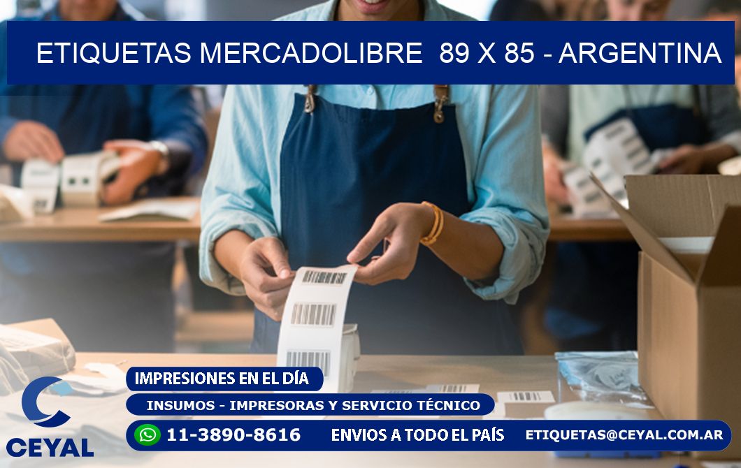 ETIQUETAS MERCADOLIBRE  89 x 85 - ARGENTINA