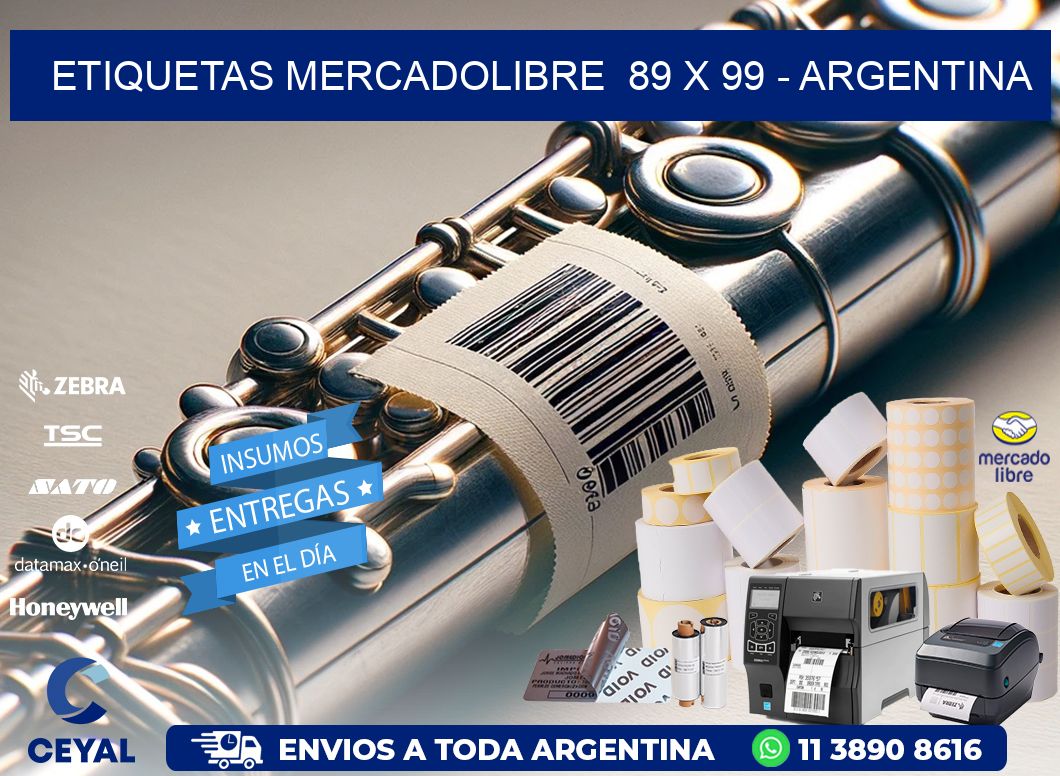 ETIQUETAS MERCADOLIBRE  89 x 99 - ARGENTINA