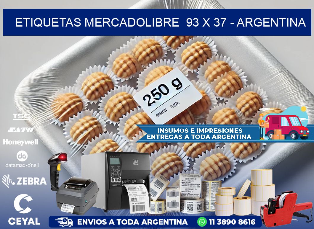 ETIQUETAS MERCADOLIBRE  93 x 37 - ARGENTINA