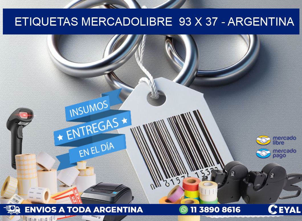 ETIQUETAS MERCADOLIBRE  93 x 37 - ARGENTINA