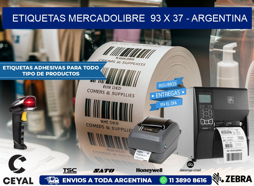 ETIQUETAS MERCADOLIBRE  93 x 37 – ARGENTINA