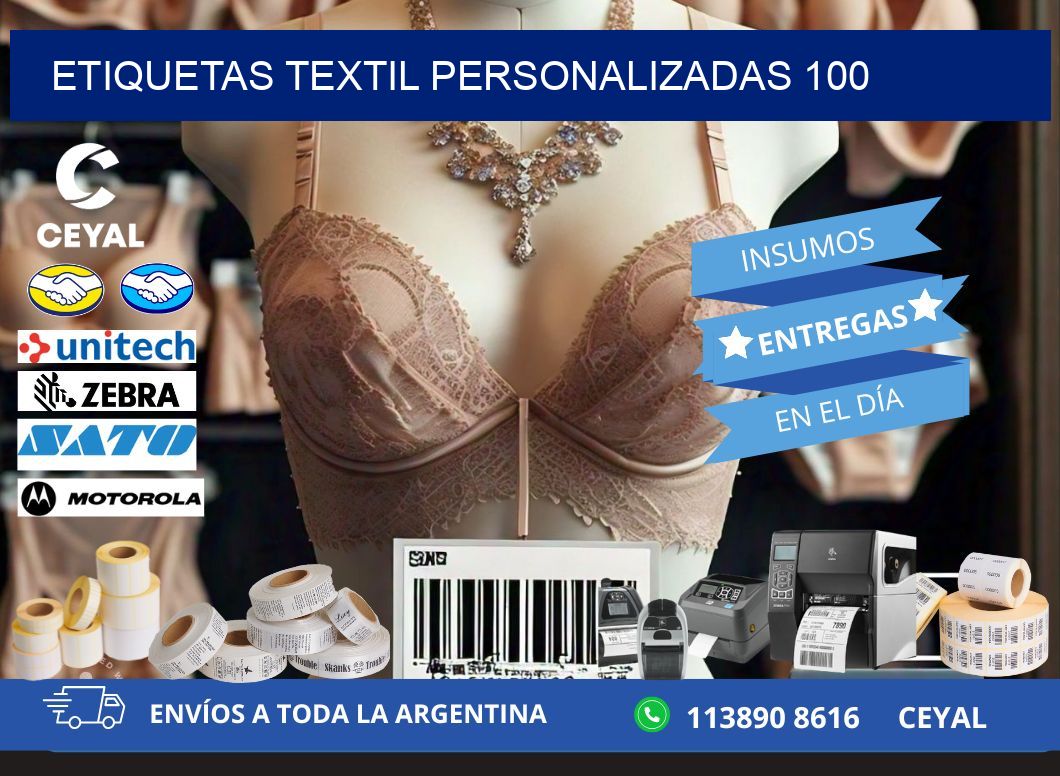 ETIQUETAS TEXTIL PERSONALIZADAS 100