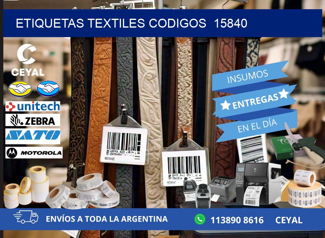 ETIQUETAS TEXTILES CODIGOS  15840